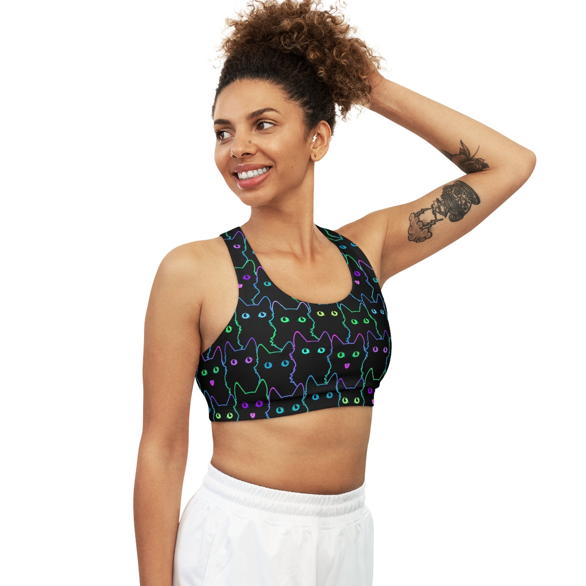 Spooky Kitty Seamless Sports Bra